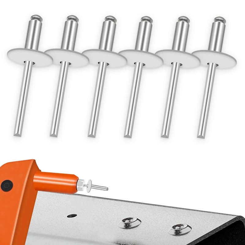 Sunxeke 100pcs Aluminum Large Flange Blind Rivets,3/16 x 1/2inch, Flange Diameter 5/8inch (16 mm), Pop Rivets Assortment Kit Blind Rivet by Bolt Dropper, Grip Range(4.8-8mm) - Image 3